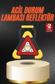 Işıklı İkaz Lambası Reflektör Şarjlı Işıklı Üçgen LED Acil Durum Feneri - 2
