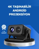 Android TV 11 İşletim Sistemli Elektrikli Odaklama Projektör - 1