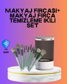USB Şarjlı Makyaj Fırçası Temizleyici + Profesyonel Fırça Seti thumbnail 1