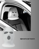 Kışlık Araç Koltuk Başlık Koruyucu Komik Maske Tasarımlı - 3