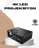HDMI ve USB Girişli Taşınabilir Projeksiyon – Full HD, Kumandalı, Oyun ve Film Deneyimi - 1