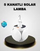 5 Kanatlı Solar Kamp Lambası – USB Şarjlı, Taşınabilir, IP65 Su Geçirmez Bahçe Lambası - 1
