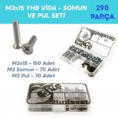 M3x15 YHB Vida Somun ve Pul Seti, 290 Parça - 1