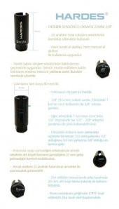 HARDES® 22mm Havalı Oksijen Sensör Lokması 3/8" Soket - 7