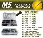 485 Parça M5 AKB Cıvata + 8 Lokma Tornavida - 1