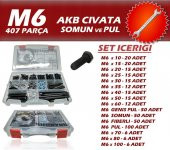 407 Parça M6 AKB Cıvata Seti + 8-10 Açık Ağızlı Anahtar - 1