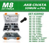231 Parça M8 AKB Cıvata Seti - 1