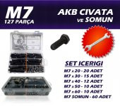 127 Parça M7 AKB Cıvata Seti + 10-11 Açık Ağızlı Anahtar - 1
