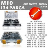 134 Parça M10 AKB Civata Seti + 13-17 Açık Ağızlı Anahtar Seti - 1