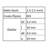 GYU302 Yuvarlak Uçlu İzoleli Kablo Ucu 60 Adet - 3