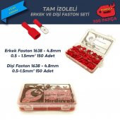 300 Parça Tam İzoleli Erkek ve Dişi Faston 4.8mm - 0.5-1.5mm² - 1