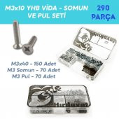 M3x10 YHB Vida Somun ve Pul Seti, 290 Parça - 1