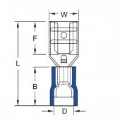 GFFD2488 Tam İzoleli Dişi Faston Kablo Ucu 100 Adet - 2