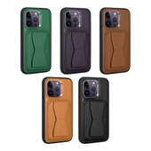 Moby Shop iPhone 14 Pro Max Kılıf Kartlıklı Standlı ​Pu Deri Dermo Kapak thumbnail 2