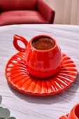4 Parça 2 Kişilik Kahve Fincan Takımı Kabak Dizayn,Tasarım,Hediyelik - 2