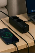 2 Priz + 4 USB Çıkışlı Akım Korumalı Çoklu Priz 2200W Güç, Hızlı Şarj Destekli, Kompakt Tasarım - 6