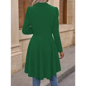 Lucky Life Kadın Uzun Kollu Yakalı önden Düğmeli Uzun Atlas Blazer Ceket - 1
