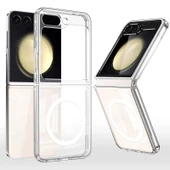 Moby Shop Galaxy Z Flip 7 Prismiq Premium Magsafe Destekli Şeffaf Sert Silikkon Kapak - 1