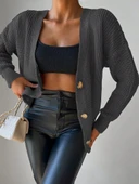 Lucky Life Kadın Uzun Kollu Düğme Detay Triko Bluz thumbnail 6