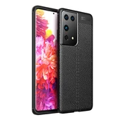 Royal Cover Samsung Galaxy S21 Ultra Kılıf Deri Görünümlü Yüksek Kaliteli Premium Silikon Kapak RCV/Niss - 1