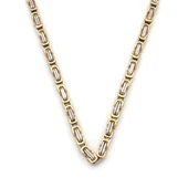 Çelik İki Renkli Kral Erkek Zincir Kolye ZN-518 thumbnail 1