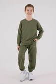 U.S. Polo Assn. Erkek Çocuk Haki Kalın 3 İplik Şardonlu Uzun Kollu Lastikli Paça Eşofman Takım - 1