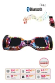 Elektrikli Kaykay Scooter Hoverboard Bluetooth Hoparlörlü 6.5 Inch Grafiti D16 thumbnail 1
