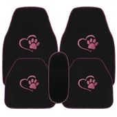 Sevgili Köpek Pati Desenli Pembe Nakışlı Araç Halı Paspas Seti / Şık ve Sevimli Oto Paspas Aksesuar thumbnail 8