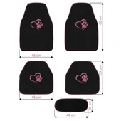 Sevgili Köpek Pati Desenli Pembe Nakışlı Araç Halı Paspas Seti / Şık ve Sevimli Oto Paspas Aksesuar thumbnail 7