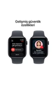 Apple Watch SE 3 GPS, 44mm Gece Yarısı Alüminyum Kasa ve Gece Yarısı Spor Kordon - S/M thumbnail 7