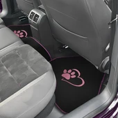 Sevgili Köpek Pati Desenli Pembe Nakışlı Araç Halı Paspas Seti / Şık ve Sevimli Oto Paspas Aksesuar thumbnail 5