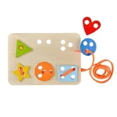 Happy Junior Montessori Eğitici Oyuncak İp Geçirme Geometrik Şekiller - 3