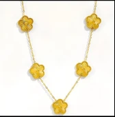 Moda Minimalist 304 Paslanmaz Çelik Titanyum Beş Yapraklı Çiçek Takı Seti - Benzersiz Tasarım Altın Bilezik ve Kolye Zinciri, Premium Çok Yönlü Bilezik + Kolye thumbnail 4