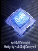 67W GaN Hızlı Şarjlı Kablolu Priz  3x Type-C  1x USB  2'li Priz 1.5M Uzatma Kablosu Siyah - 2