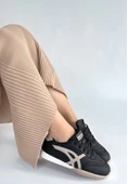 Zlay Siyah Cilt Bej Detaylı Bağcıklı Spor Ayakkabı thumbnail 7