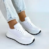 Edva Beyaz Cilt Bağcıklı Spor Ayakkabı thumbnail 4