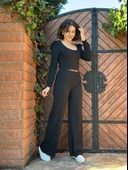 Fitilli prenses kol alt üst takım siyah thumbnail 3