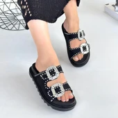 Juana Siyah Nubuk Taşlı Terlik thumbnail 5