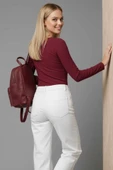 Çıtçıt Detaylı Bluz Bordo thumbnail 6