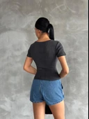 Önü taşlı antrasit bluz s3512 thumbnail 2