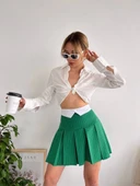 Çizgili Pileli etek s24-1013 - 1