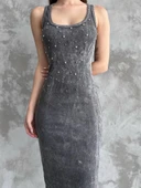Taşlı askılı elbise thumbnail 1