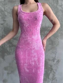 Taşlı askılı elbise thumbnail 2