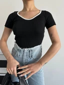 V yaka biyeli bluz thumbnail 5