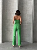 Palazzo pantolonlu alt üst takım yeşil thumbnail 3
