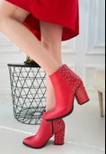 Yoont Kırmızı Cilt Topuklu Bot thumbnail 3