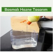 İkisi Bir Arada  Basmalı Pratik Sıvı Sabunluk Pompası ve Bulaşık Yıkama Süngeri Haznesi - 5