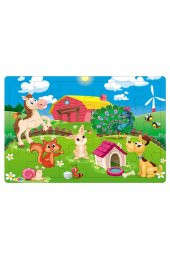 Yeni 4 Adet 24 Parçalı Ahşap Puzzle Yapboz sevimli dostlar, karagöz, korsanlar, parkta hayvanlar - 2