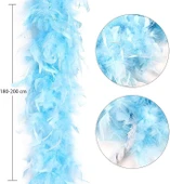 Açık Mavi Renk Kabarık Kalın Otriş Boa Tüy 6 cm Genişlik 180-200 cm Uzunluk thumbnail 2