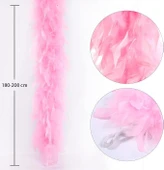 Pembe Renk Kabarık Kalın Otriş Boa Tüy 6 cm Genişlik 180-200 cm Uzunluk thumbnail 2